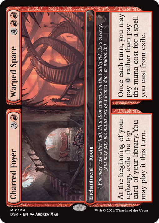 Charred Foyer // Warped Space [Duskmourn: House of Horror] - MTG Single