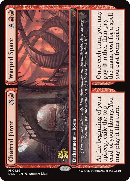 Charred Foyer // Warped Space [Duskmourn: House of Horror Prerelease Promos] - MTG Single