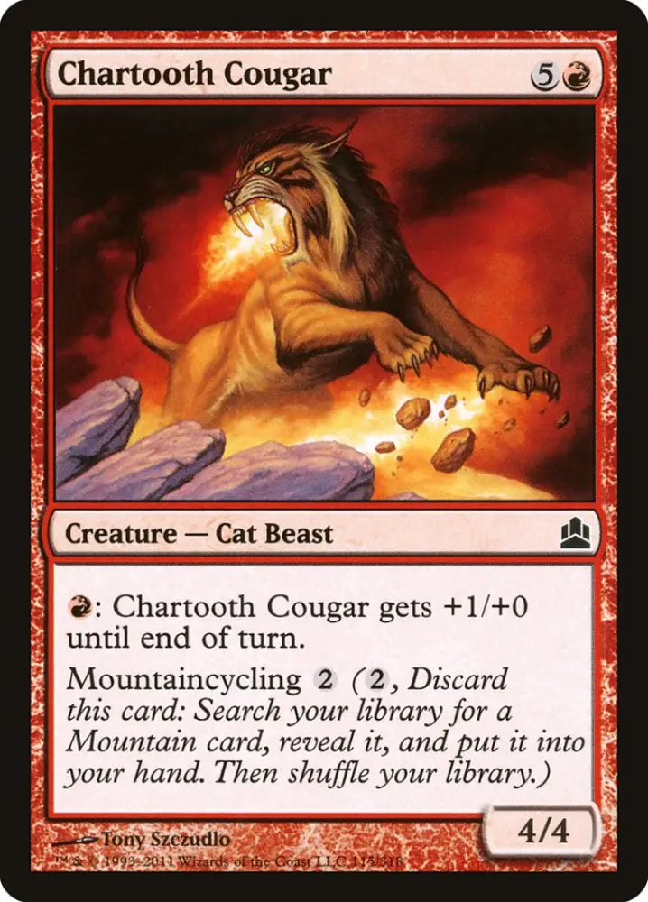 Chartooth Cougar [Commander 2011] - MTG Single