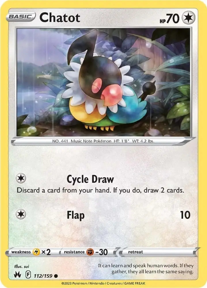 Chatot (112/159) [Sword & Shield: Crown Zenith] - Pokemon Single