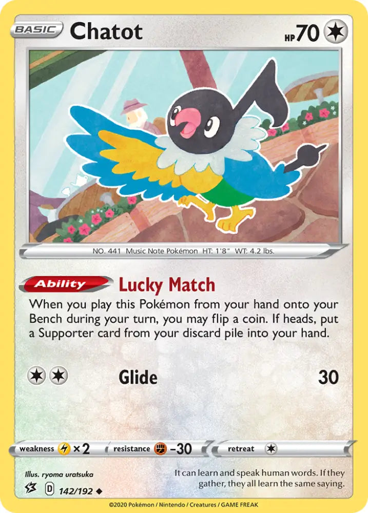 Chatot (142/192) [Sword & Shield: Rebel Clash] - Pokemon Single