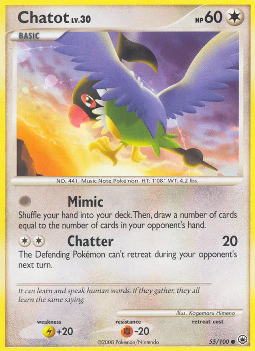 Chatot (55/100) [Diamond & Pearl: Majestic Dawn] - Pokemon Single