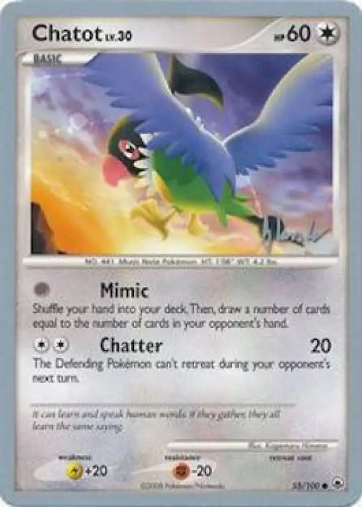Chatot LV.30 (55/100) (Empotech - Dylan Lefavour) [World Championships 2008] - Pokemon Single