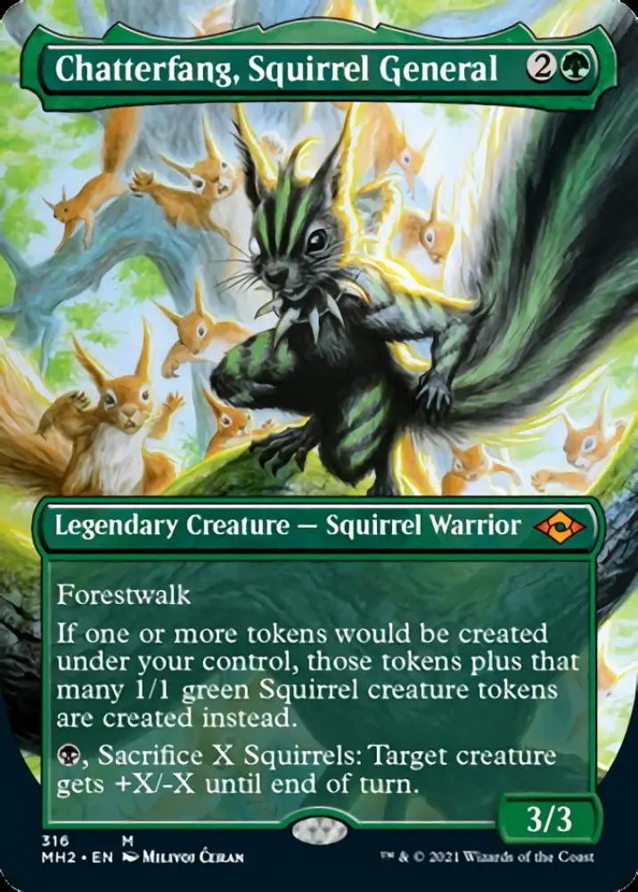 Chatterfang Squirrel General (Borderless Alternate Art) [Modern Horizons 2] - MTG Single