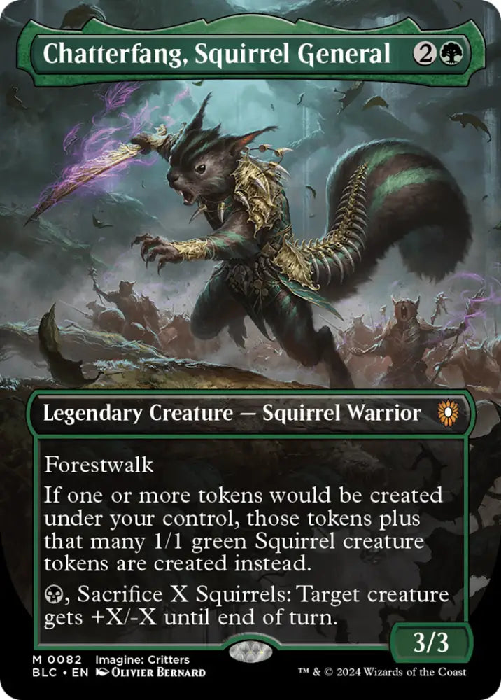 Chatterfang Squirrel General (Borderless) [Bloomburrow Commander] - MTG Single