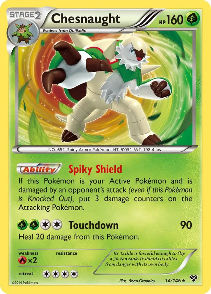 Chesnaught (14/146) (Cosmos Holo) (Blister Exclusive) [XY: Base Set] - Pokemon Single