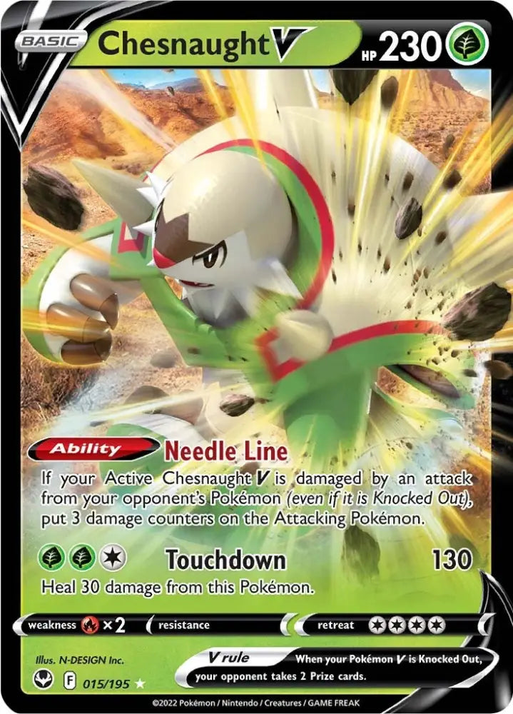 Chesnaught V (015/195) [Sword & Shield: Silver Tempest] - Pokemon Single