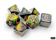 Chessex: Brush 7-Die Set Polyhedral Deep Forest/Gold - Accessoire
