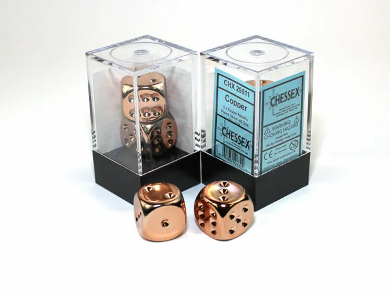 Chessex: Copper Plated 16mm d6 - Accessoire