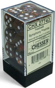 Chessex: Festive 12d6 Symphony/White 16mm - Accessoire