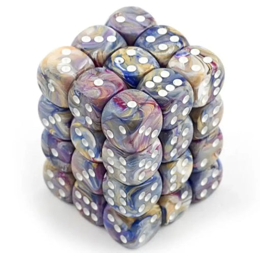 Chessex: Festive 36d6 Carousel/White 12mm - Accessoire