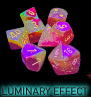 Chessex: Gemini 7-Die Set Polyhedral Red/Yellow Luminary - Accessoire