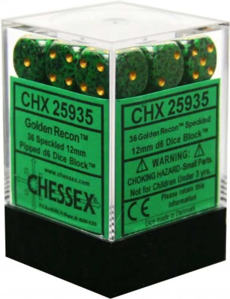 Chessex: Speckled 36D6 Golden Recon 12mm - Accessoire