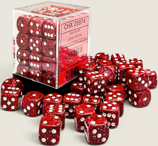 Chessex: Speckled 36d6 Lava Stone 12mm - Accessoire