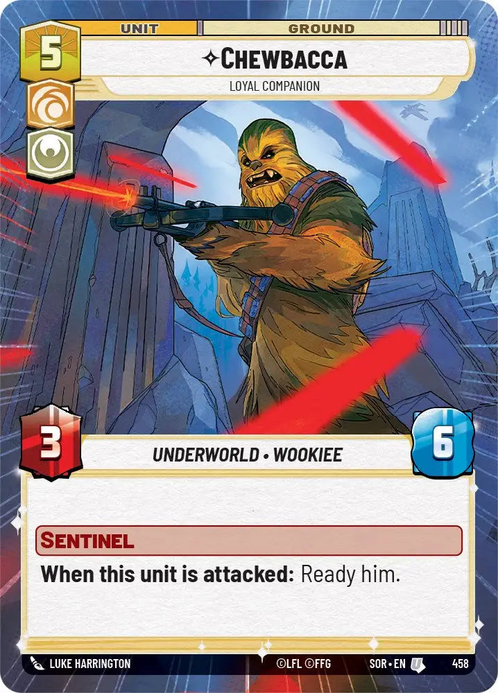 Chewbacca - Loyal Companion (Hyperspace) (458) [Spark of Rebellion] - Star Wars: Unlimited Single