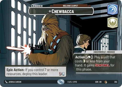 Chewbacca - Walking Carpet (Showcase) (255) [Spark of Rebellion] - Star Wars: Unlimited Single