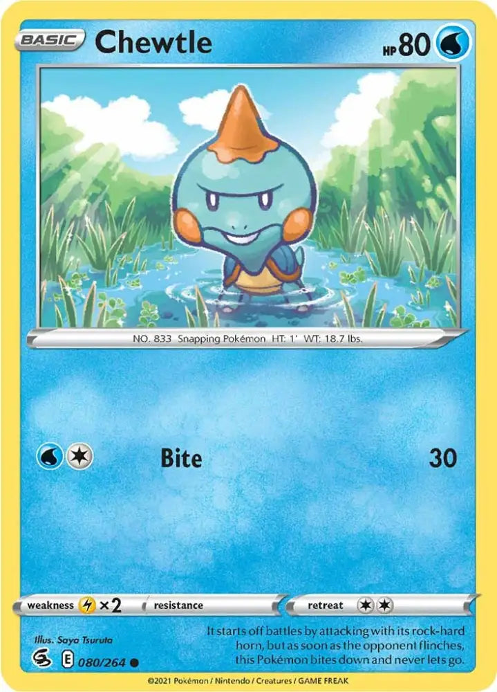 Chewtle (080/264) [Sword & Shield: Fusion Strike] - Pokemon Single