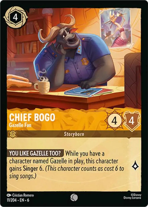 Chief Bogo - Gazelle Fan (11/204) [Azurite Sea] - Lorcana Single