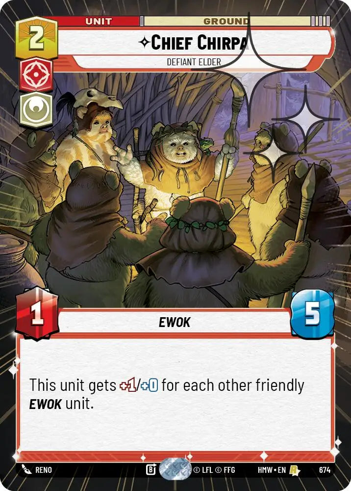 Chief Chirpa - Defiant Elder (Hyperspace Foil) (674) [Homeworlds]