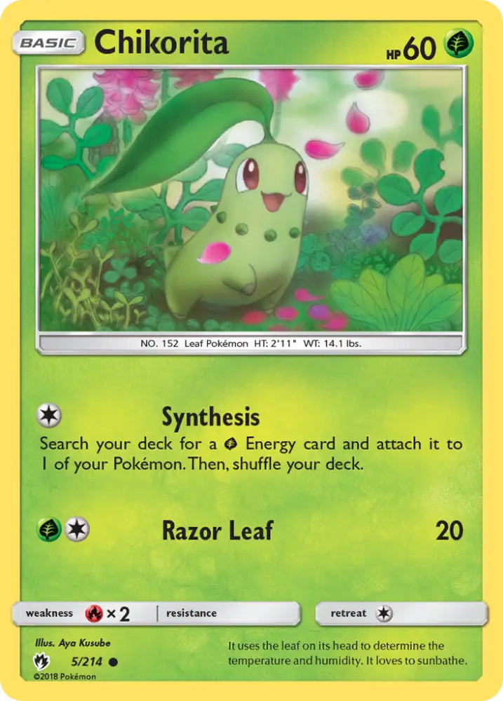 Chikorita (5/214) [Sun & Moon: Lost Thunder] - Pokemon Single