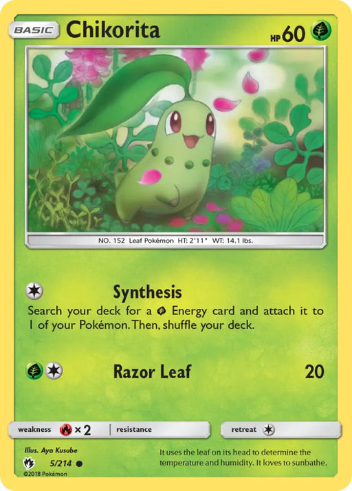 Chikorita (5/214) [Sun & Moon: Lost Thunder] - Pokemon Single