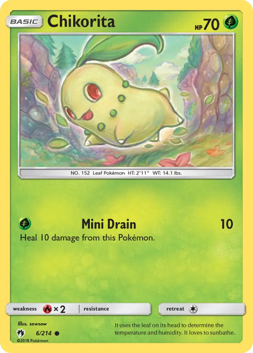 Chikorita (6/214) [Sun & Moon: Lost Thunder] - Pokemon Single