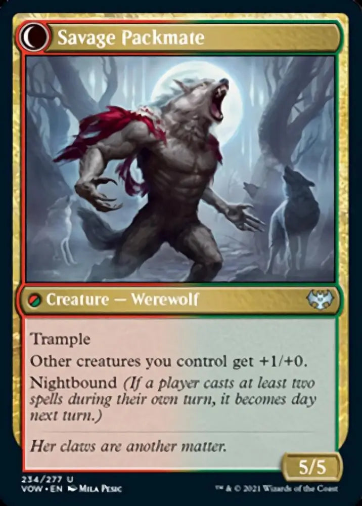Child of the Pack // Savage Packmate [Innistrad: Crimson Vow] - MTG Single
