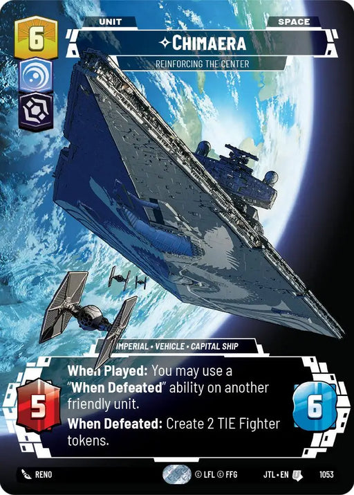 Chimaera - Reinforcing the Center (Prestige Foil) (1053) [Jump to Lightspeed] - Star Wars: Unlimited Single