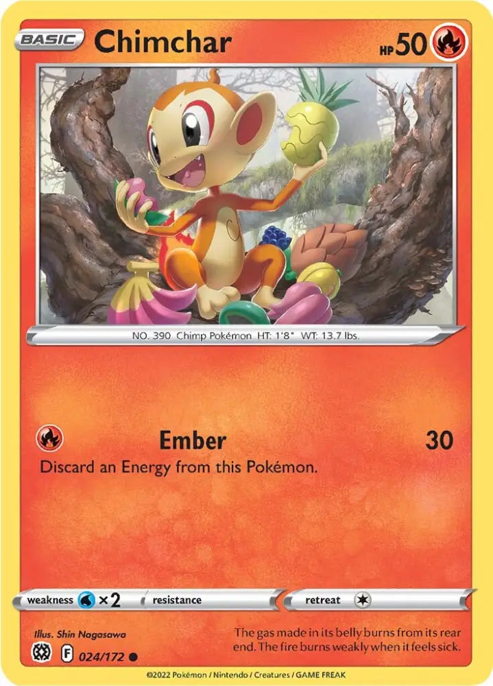 Chimchar (024/172) [Sword & Shield: Brilliant Stars] - Pokemon Single