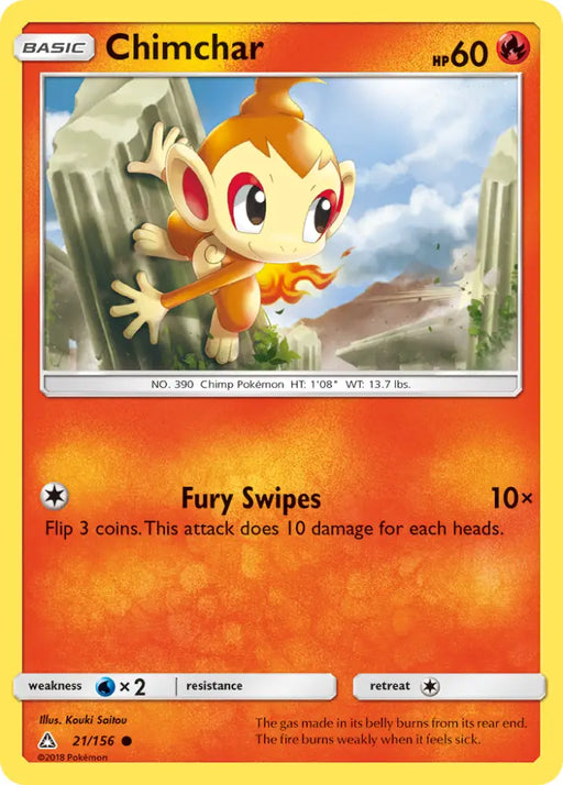 Chimchar (21/156) [Sun & Moon: Ultra Prism] - Pokemon Single