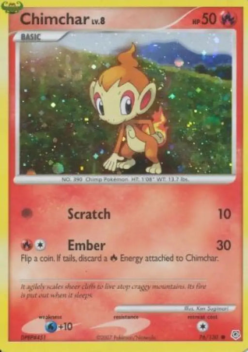 Chimchar (76/130) (Cosmos Holo) [Diamond & Pearl: Base Set] - Pokemon Single