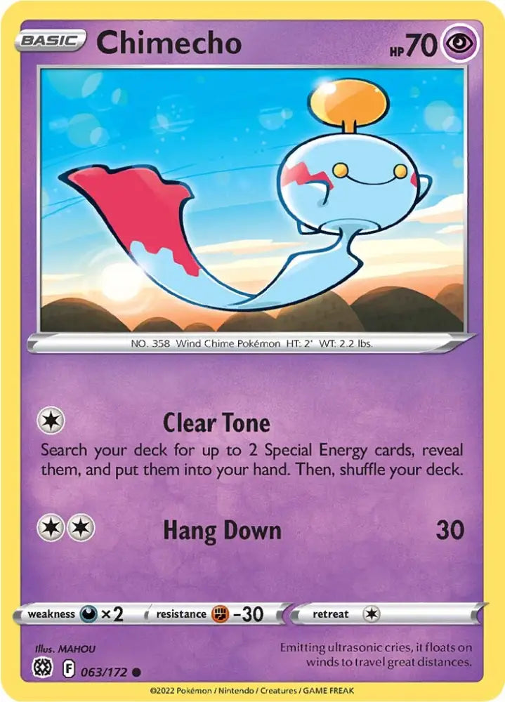 Chimecho (063/172) [Sword & Shield: Brilliant Stars] - Pokemon Single