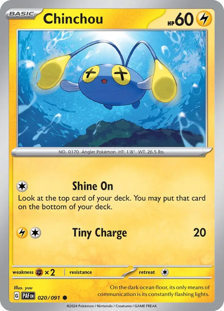 Chinchou (020/091) [Scarlet & Violet: Paldean Fates] - Pokemon Single