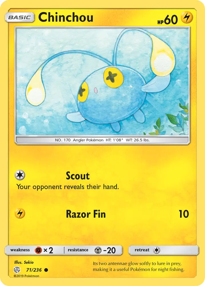 Chinchou (71/236) [Sun & Moon: Cosmic Eclipse] - Pokemon Single