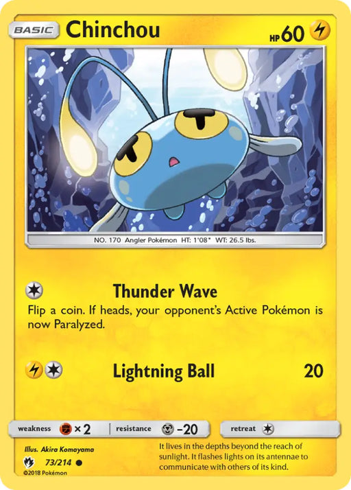 Chinchou (73/214) [Sun & Moon: Lost Thunder] - Pokemon Single