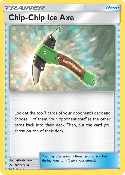 Chip-Chip Ice Axe (165/214) [Sun & Moon: Unbroken Bonds] - Pokemon Single