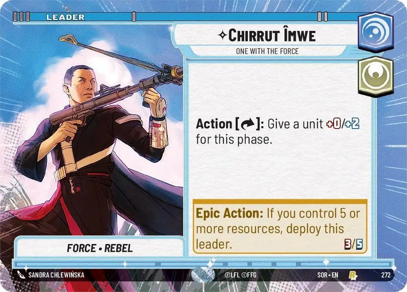 Chirrut Imwe - One With The Force (Hyperspace) (272) [Spark of Rebellion] - Star Wars: Unlimited Single