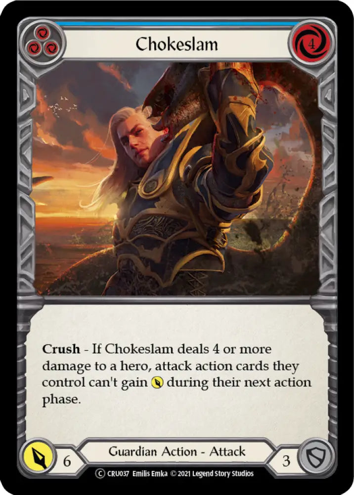 Chokeslam (Blue) [Crucible of War Unlimited] Unlimited Rainbow Foil - Flesh And Blood Single