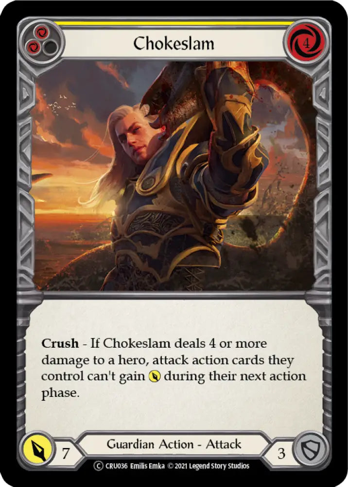 Chokeslam (Yellow) [Crucible of War Unlimited] Unlimited Rainbow Foil - Flesh And Blood Single