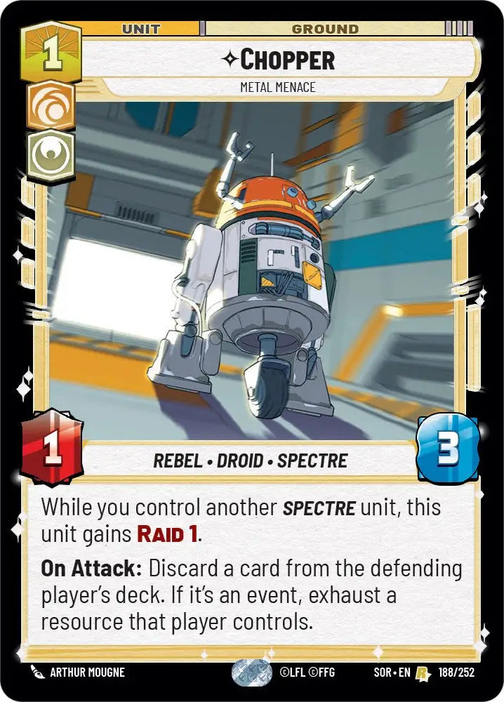 Chopper - Metal Menace (188/252) [Spark of Rebellion] - Star Wars: Unlimited Single