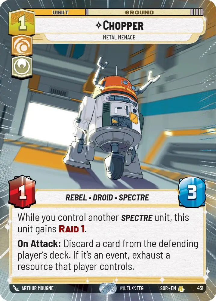 Chopper - Metal Menace (Hyperspace) (451) [Spark of Rebellion] - Star Wars: Unlimited Single