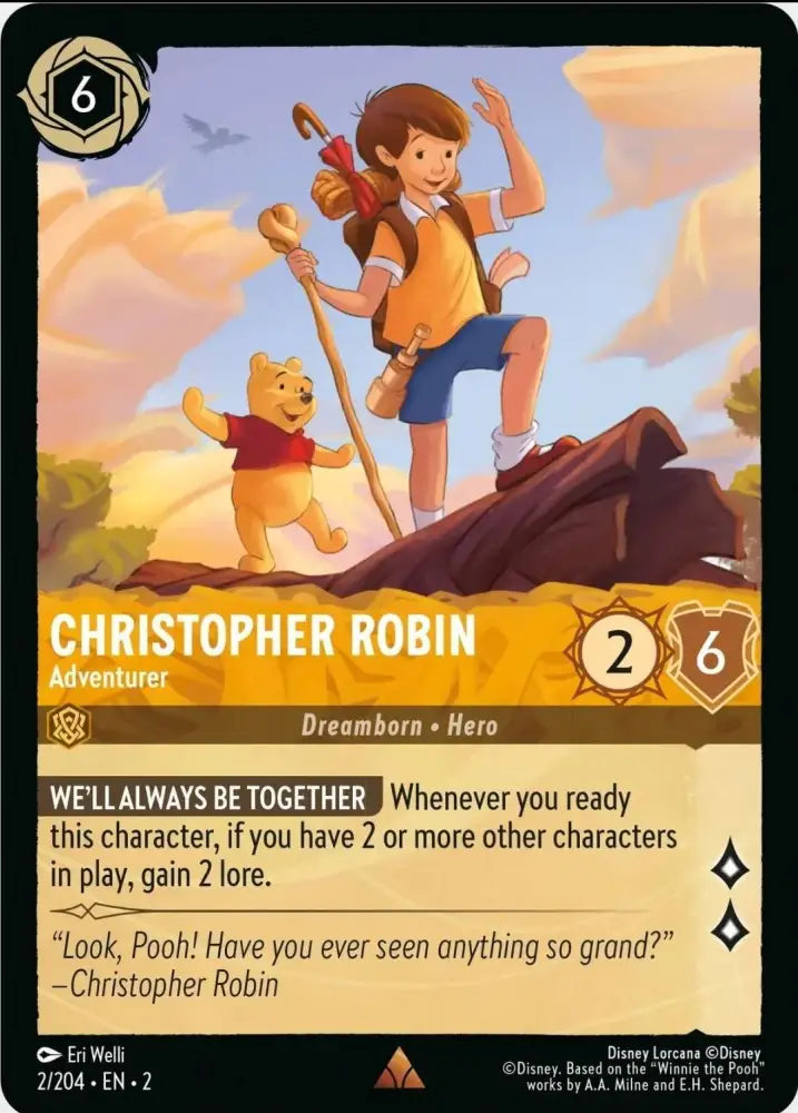 Christopher Robin - Adventurer (2/204) [Rise of the Floodborn] - Lorcana Single