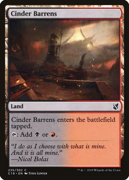 Cinder Barrens [Commander 2019] - MTG Single