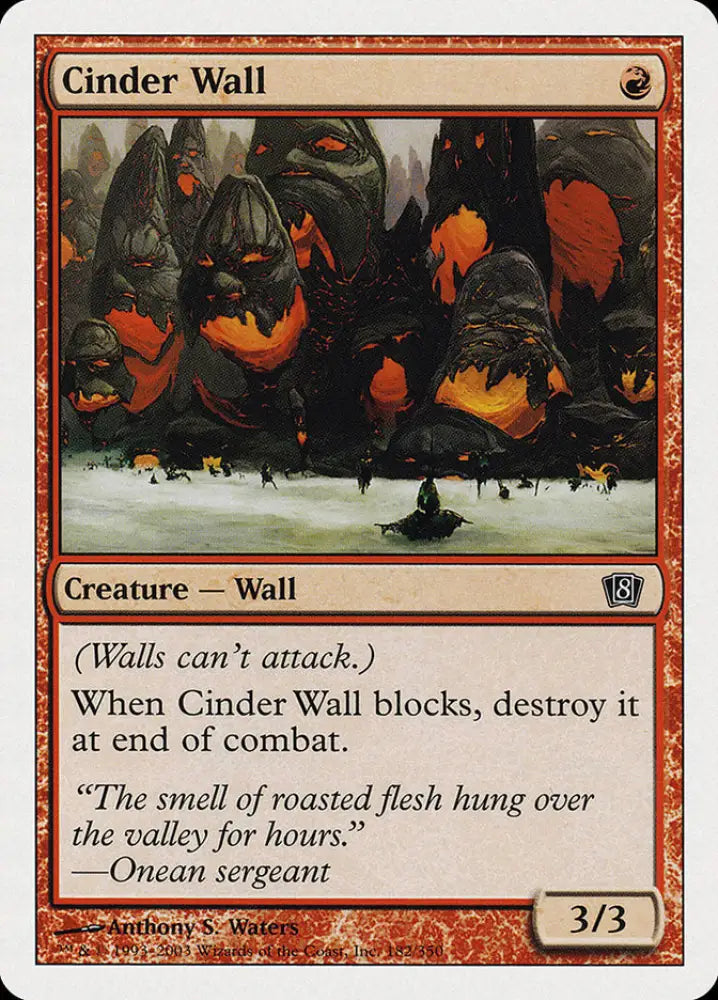 Cinder Wall (182) [Eighth Edition] - MTG Single