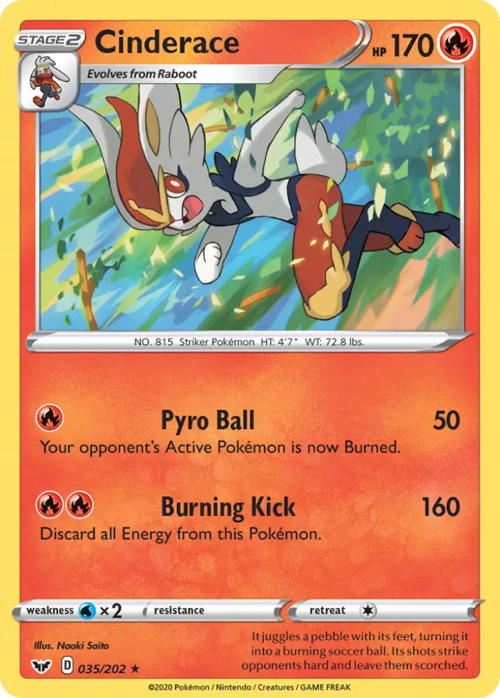 Cinderace (035/202) [Sword & Shield: Base Set] - Pokemon Single