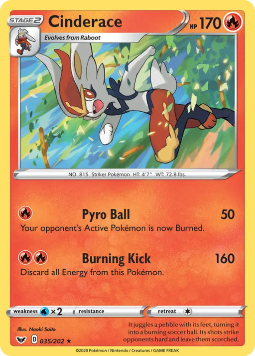 Cinderace (035/202) [Sword & Shield: Base Set] - Pokemon Single