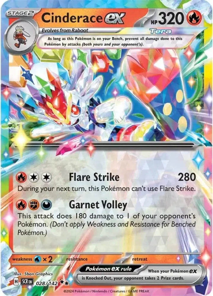 Cinderace ex (028/142) [Scarlet & Violet: Stellar Crown] - Pokemon Single