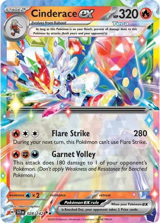 Cinderace ex (028/142) [Scarlet & Violet: Stellar Crown] - Pokemon Single