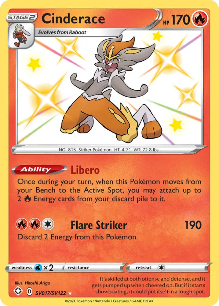 Cinderace (SV017/SV122) [Sword & Shield: Shining Fates] - Pokemon Single