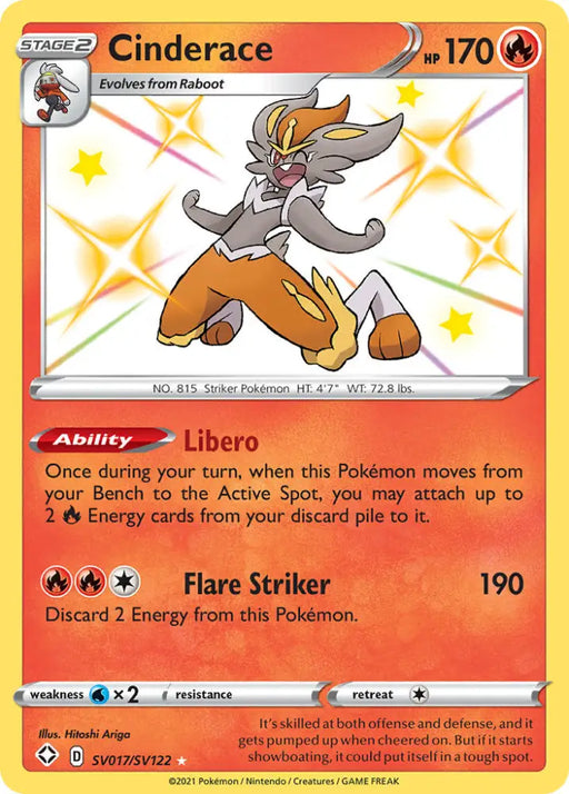 Cinderace (SV017/SV122) [Sword & Shield: Shining Fates] - Pokemon Single